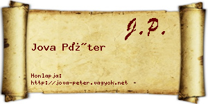 Jova Péter névjegykártya
